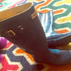 Hunter Blue Wellington Rain Boots